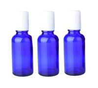 3 bottiglie vuote roll-on in vetro blu da 30 ml, con sfere in acciaio inox, ricaricabili, contenitori per campioni di oli profumi, oli essenziali, balsami per labbra