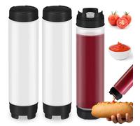 3 Bottigliette da 16 Once per Condimenti, In Plastica Rovesciata, per Salse6021