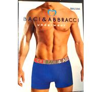 3 boxer BACI E ABBRACCI cotone elastico Tg 7/XXL nero grigio bluette art 386