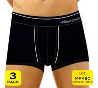 3 Boxer Biancheria Intima Uomo Tinta Unita Primintimo In Cotone Elasticizzato
