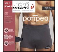 3 Boxer Microfibra Antibatterico Anatomico Elastico Pompea Uomo Colori Assortiti