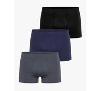 3 boxer mutande POMPEA da uomo in microfibra bianco nero grigio blu S M L XL