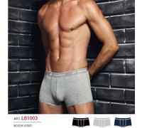 3 Boxer uomo Lotto in cotone elasticizzato con elastico esterno logo art LB1003