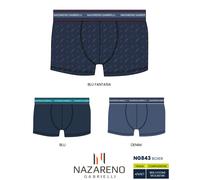 3 Boxer Uomo Nazareno Gabrielli in Cotone Elasticizzato Parigamba Intimo 843 Blu