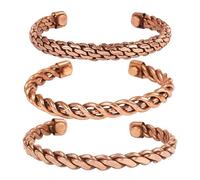 3 Bracciale Gioielli Metallo Rame Ottone Guarigione Chakra Yoga Meditazione M...