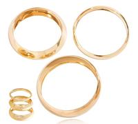 3 braccialetti dorati da donna, gioielli alla moda da donna, braccialetti impilabili alla moda da polso largo, braccialetti in oro grosso con design a linea grossa, braccialetti da donna per feste di
