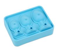 3 buchi forme divertenti vassoi di cubette di ghiaccio silicone per cocktail di whisky, blu cielo