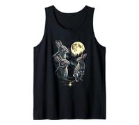 3 Bunny Howling At Moon Vintage Funny 80s-90s Grafica Canotta
