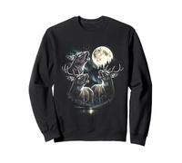 3 Bunny Howling At Moon Vintage Funny 80s-90s Grafica Felpa