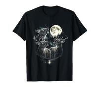 3 Bunny Howling At Moon Vintage Funny 80s-90s Grafica Maglietta
