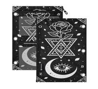 3 buste per raccoglitori ad anelli, 2 pezzi con luna crescente occulta rosa gotica 27,9 x 22,9 cm