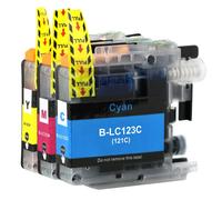 3 C/M/Y Cartucce inchiostro rimpiazzare Brother LC123C LC123M LC123Y Compatible