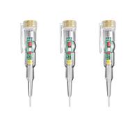 3 cacciaviti tester di tensione, penna a doppio scopo rivelatore elettrico LED per circuiti elettrici e tecnici, tranparent, testa scanalata