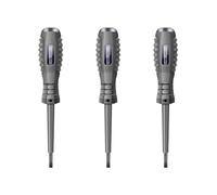 3 cacciaviti tester di tensione, penna a doppio scopo rivelatore elettrico LED strumento circuito luce per elettricista e tecnico - nero - testa scanalata