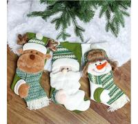 3 calze di Natale, per caramelle, biglietti regalo e cioccolatini, per decorazioni festive, con grande capacità e apertura generosa, 20 cm x 47 cm