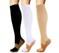 3 calzini a compressione da running, per uomo e donna, viaggi, volo, lavoro, infermiera, sport, circolazione, recupero, gravidanza, Adulti (unisex), multicolore, S/M ( EU 35-39 )
