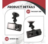 3 Camera Dash Cam 1080P 2 Inch Schermo Nero passeggeri Registratore