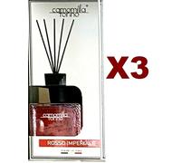 3 CAMOMILLA TORINO DIFFUSORE BASTONCINI ROSSO IMPERIALE 100ML CUBO PROFUMATORE