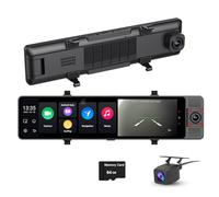3 Canali Android 13 4G Dash Cam Specchietto Retrovisore, Carplay & Android AutoCar DVR, 12 pollici IPS Touch Full Screen, 4GB + 64GB, 5G Wifi GPS Navi ADAS Bluetooth, Monitoraggio remoto, anteriore