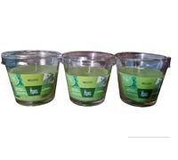 3 Candela Profumata Mojito in Bicchiere di Vetro, 140 gr