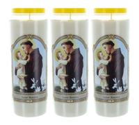 3 candele Novena di Sant'Antonio, 17,5 cm, candela Novena - Culto cristiano in cera vegetale