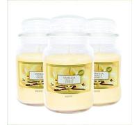 3 CANDELE PROFUMATE GIARA STILE YANKEE CANDLE 510gr IN VETRO - VANIGLIA