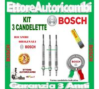 3 CANDELETTE BOSCH HYUNDAI GETZ (TB) 1.5CRDI 60KW 2003->2005 NUOVE 0250212006