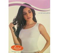 3 Canotta spalla larga da donna ragazza LIABEL 040 bianco nero nudo microfibra