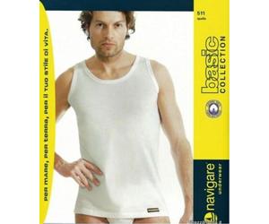 3 Canotta Uomo Navigare 100 % Cotone Spalla Larga dalla 3° alla 10 ° art 511