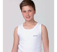 Enrico Coveri 3 Canotte Bimbo/Ragazzo Spalla Larga Cotone bielastico Art. ET4002 (Bianco, 9/10 Anni)