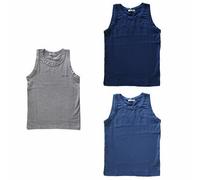 Enrico Coveri 3 Canotte Bimbo/Ragazzo Spalla Larga Cotone bielastico Art. ET4002 (Blu/Jeans/Grigio, 15/16 Anni)