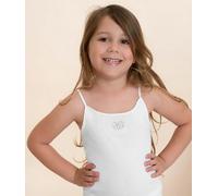 3 Canotte da bambina Antonella a spalla stretta in cotone con ricamo art 510192