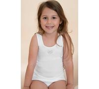 3 Canottiere da bambina Antonella a spalla larga in cotone con ricamo art 510191