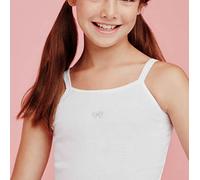 3 Canottiere da bambina Ellepi spalla stretta in cotone con ricamo strass / 8200