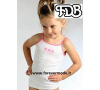 3 Canottiere da bambina FDB spalla stretta in cotone con bordo e stampa art 507S