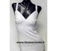 3 Canottiere da donna Gicipi a spalla stretta in cotone con forma seno art 110SS