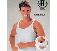 3 Canottiere da uomo Henri spalla stretta in puro cotone rasato aderente / 60 SS