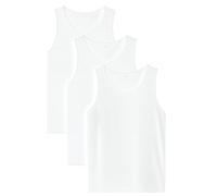 3 canottiere da uomo in 100% cotone, canottiere da uomo, canottiere in tinta unita, per l'estate, per tutti i giorni, atletica, allenamento, confezione da 3, nero, grigio, bianco, Nero-bianco-grigio