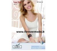 3 Canottiere donna MBV a spalla stretta in lana seta con profili in raso - 91401