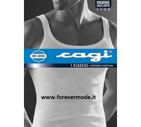 CAGI Canotta Uomo Camiciola Canottiera Vogatore Spalla Stretta a Costina Puro Cotone Articolo 1100, Bianco, L