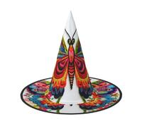 3 cappelli da strega per Halloween, con ricamo colorato, stampa a farfalla, per cosplay, travestimenti in maschera