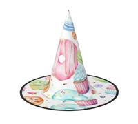 3 cappelli di Halloween - Cupcakes Donuts Muffin Sugar Print Witches Decor Party Witch Costume da strega, cappello a corno a punta, regalo festivo