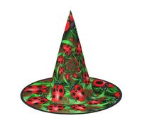 3 cappelli di Halloween - Strega rossa coccinella stampa costume festa, donne uomini, cappello a corno a punta, luce per Pasqua festiva