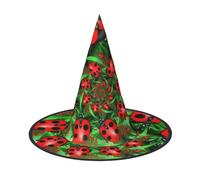 3 cappelli di Halloween - Strega rossa coccinella stampa costume festa, donne uomini, cappello a corno a punta, luce per Pasqua festiva