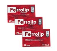 3 capsule Ferrolip Iron & Vitamina C 20 - SPEDIZIONE GRATUITA