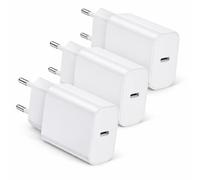 3 Caricatori USB-C 25W PD 3.0 Ricarica Rapida compatibile con iPhone 16/15/14/13/12,Samsung Galaxy S24/S23/S22/S21,Xiaomi,Huawei,Pixel,Oppo,OnePlus, Realme, iPad, Tablet Presa EU