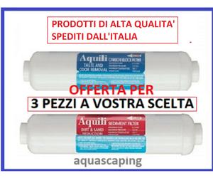3 cartuccia in linea 2x10" carbone o sedimenti - osmosi inversa acquario