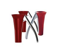 3 casse-noix conici laccati rossi