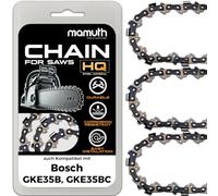 3 catene per motosega, 40 cm, 1,3 mm, 3/8", 56 TG, per Bosch GKE35B, GKE35BC