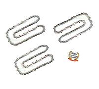 3 catene per motosega da 30 cm; 1,3 mm; 3/8"; 44 TG, adatte per motosega Stihl Efco Oleo-Mac Ryobi Stiga Makita Einhell